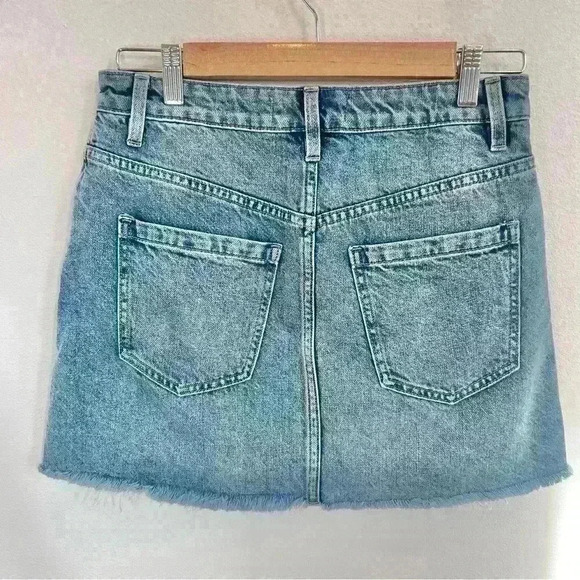 We The Free Women’s Denim Front Zip Mini Skirt Size 26 - Picture 6 of 14